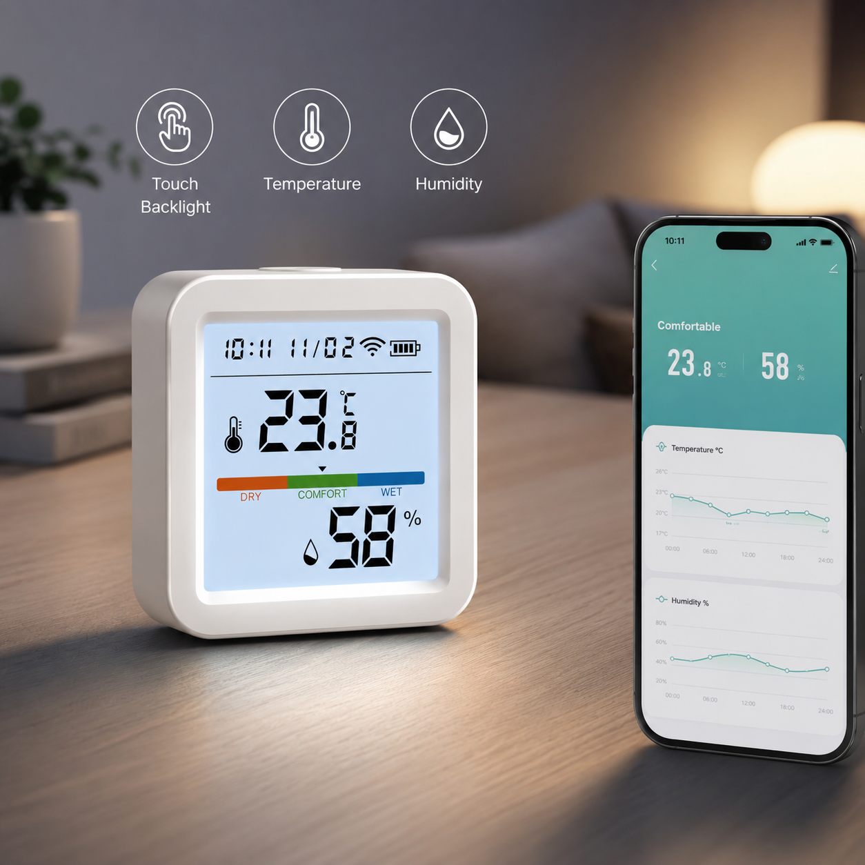 Digital Hygrometer Probe - Tuya WiFi Temperature Humidity Sensor Smart
