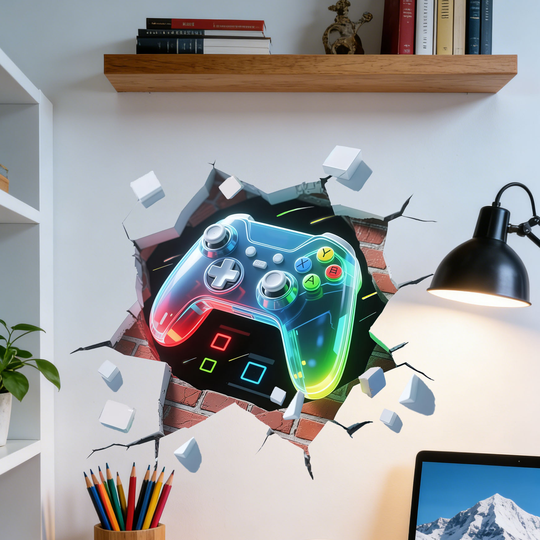 Pvc Panel Background - Game Controller Decal for Boys Bedroom