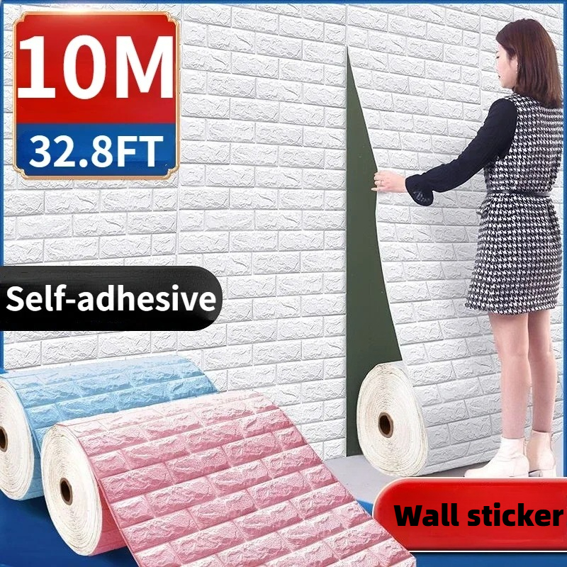 Pvc Panel Background - 70cmx1/3/5/10M 3D Foam Brick Wall Stickers