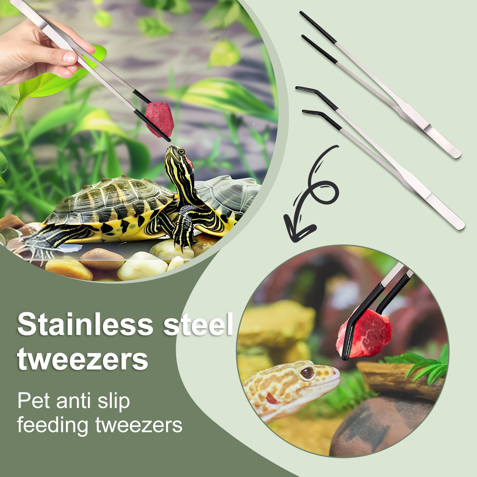 Feeding Tong Stainless - Stainless Steel Reptile Feeding Long Tongs