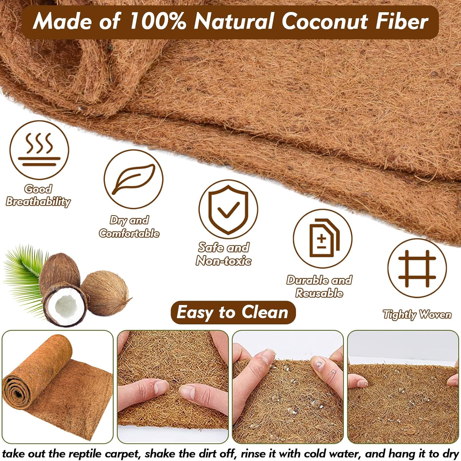 3 Rolls Reptile Carpet, 24x48i - Substrate Coconut Fiber recension och pris