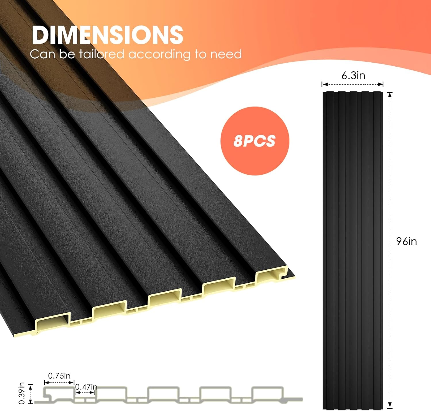 8-Pack 3D Acoustic Wall Panels - Pvc Panel Background recension och pris