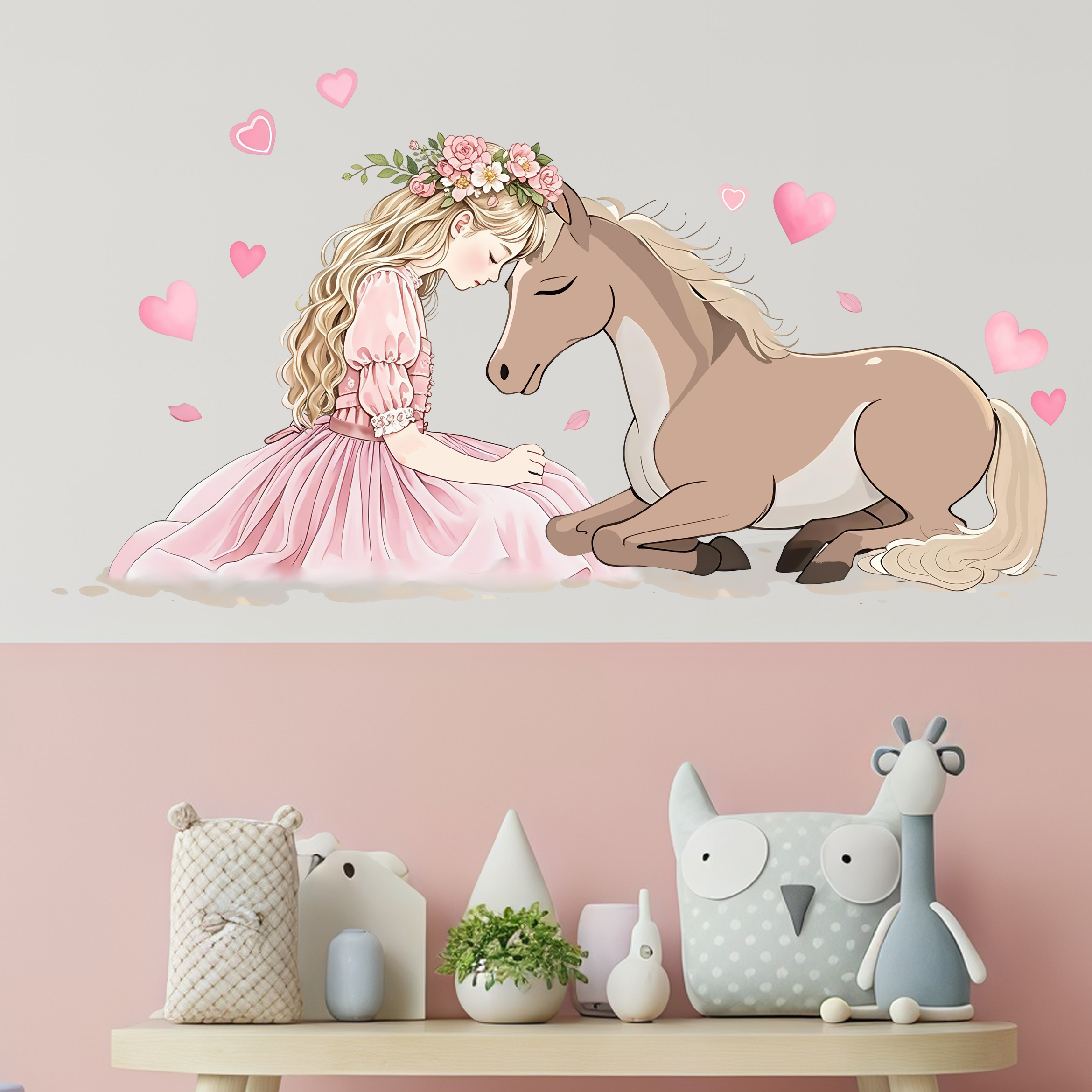 Romantic Horse Wall Stickers S - Pvc Panel Background recension och pris