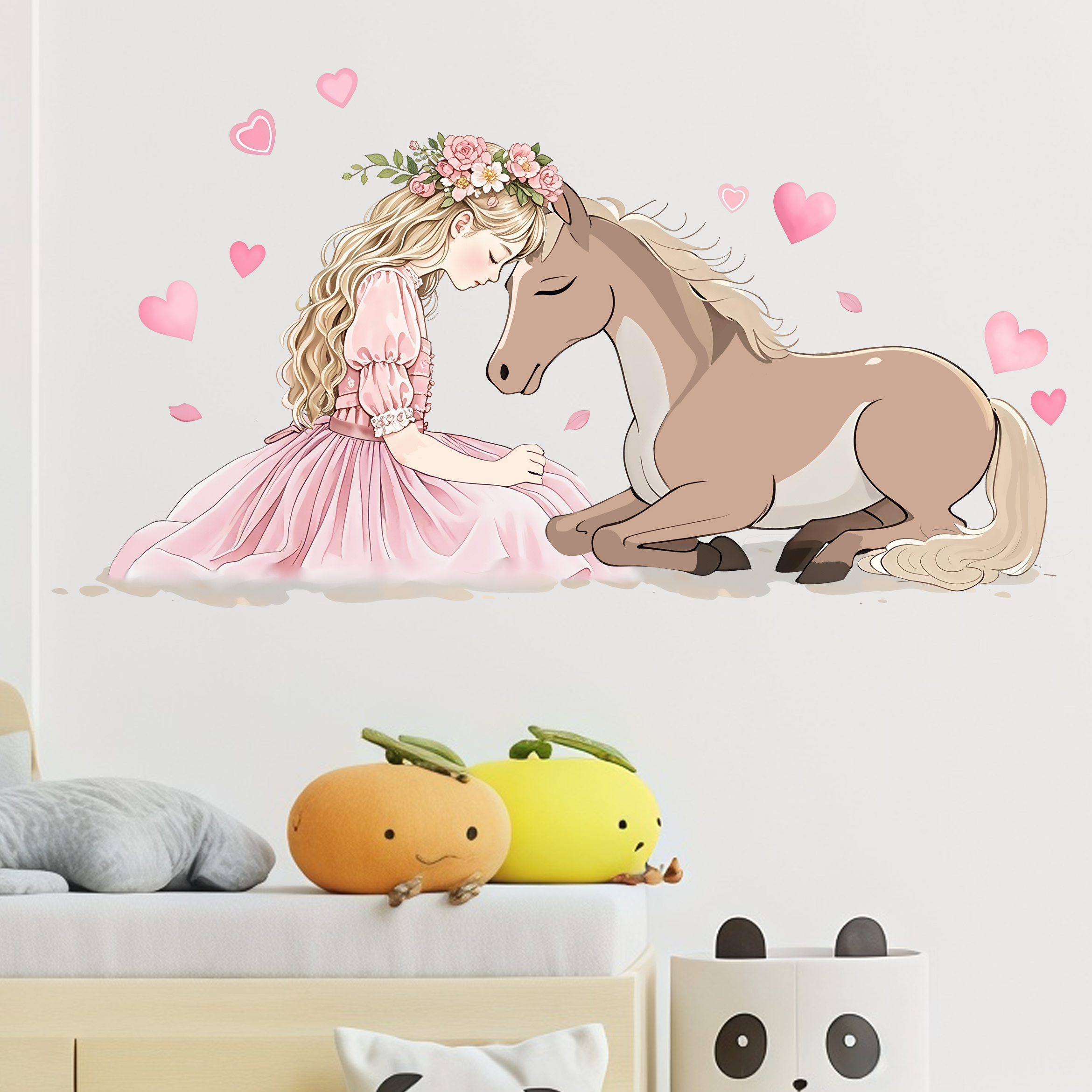 Romantic Horse Wall Stickers S - Pvc Panel Background recension och pris