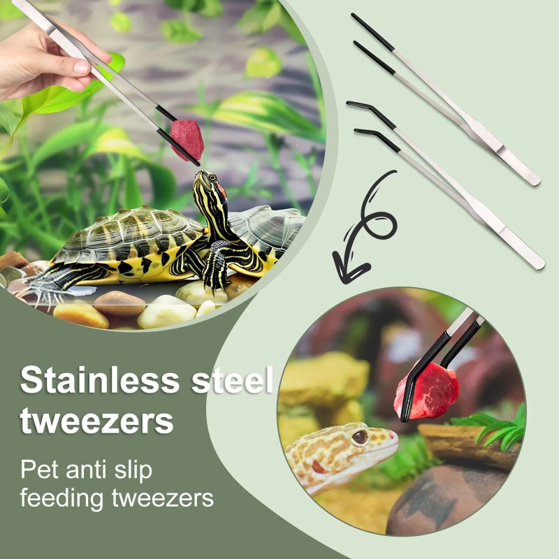 2pcs Bent Tip Tweezers For Cra - Feeding Tong Stainless recension och pris
