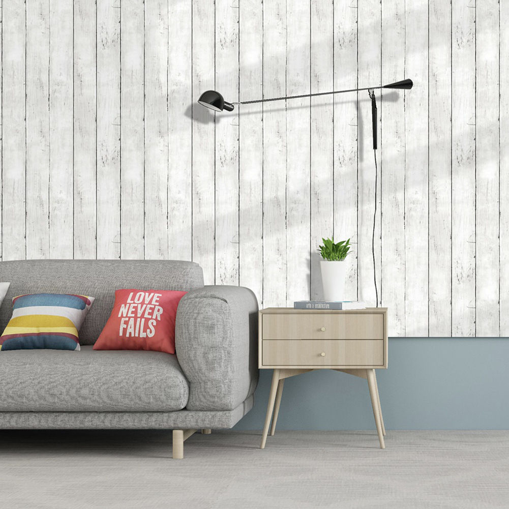 Retro White Wallpaper Wooden P - Pvc Panel Background recension och pris