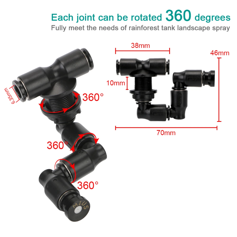 360° Adjustable Spray Nozzle S - Misting Nozzle Reptile recension och pris