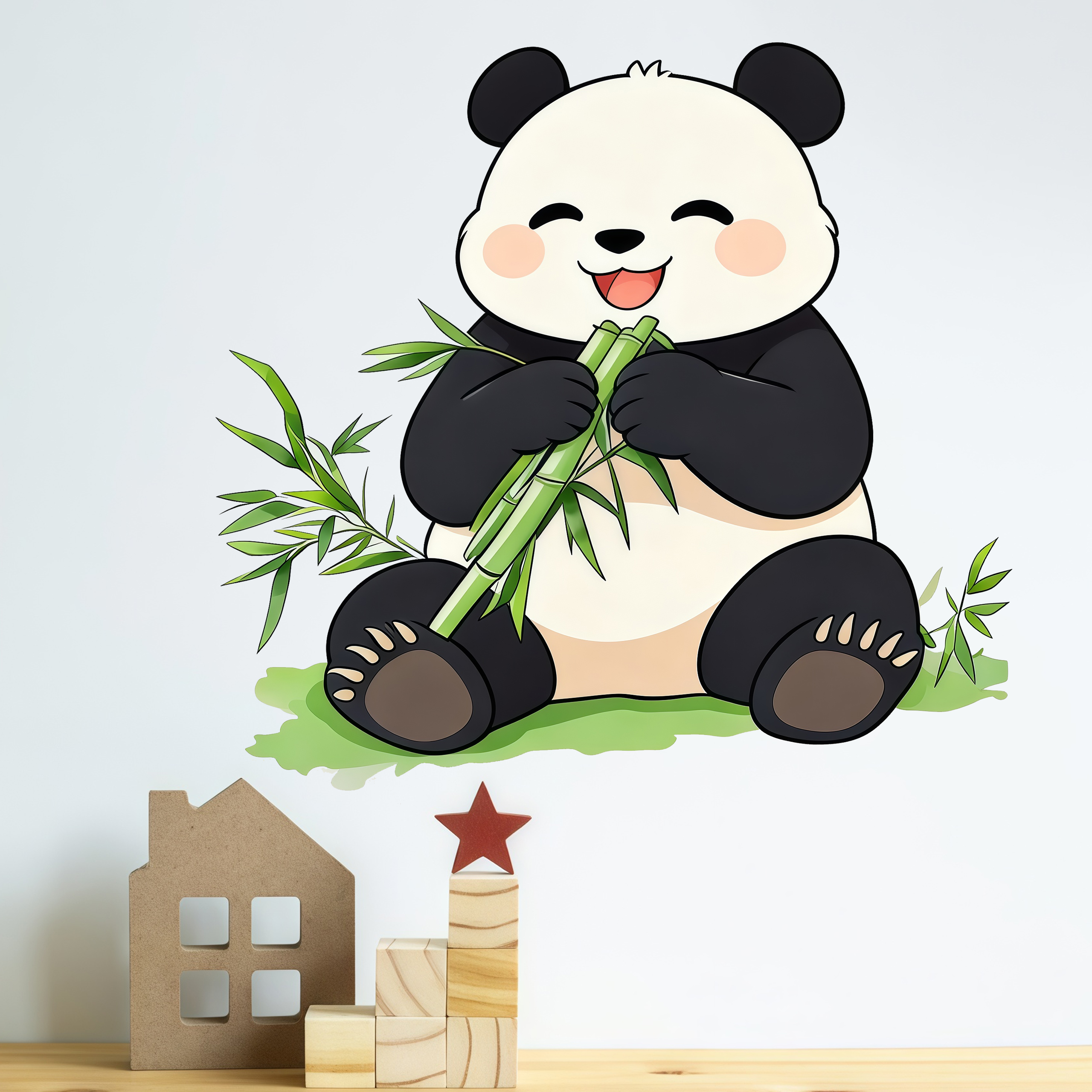 Bamboo And Panda Wall Decals S - Pvc Panel Background recension och pris