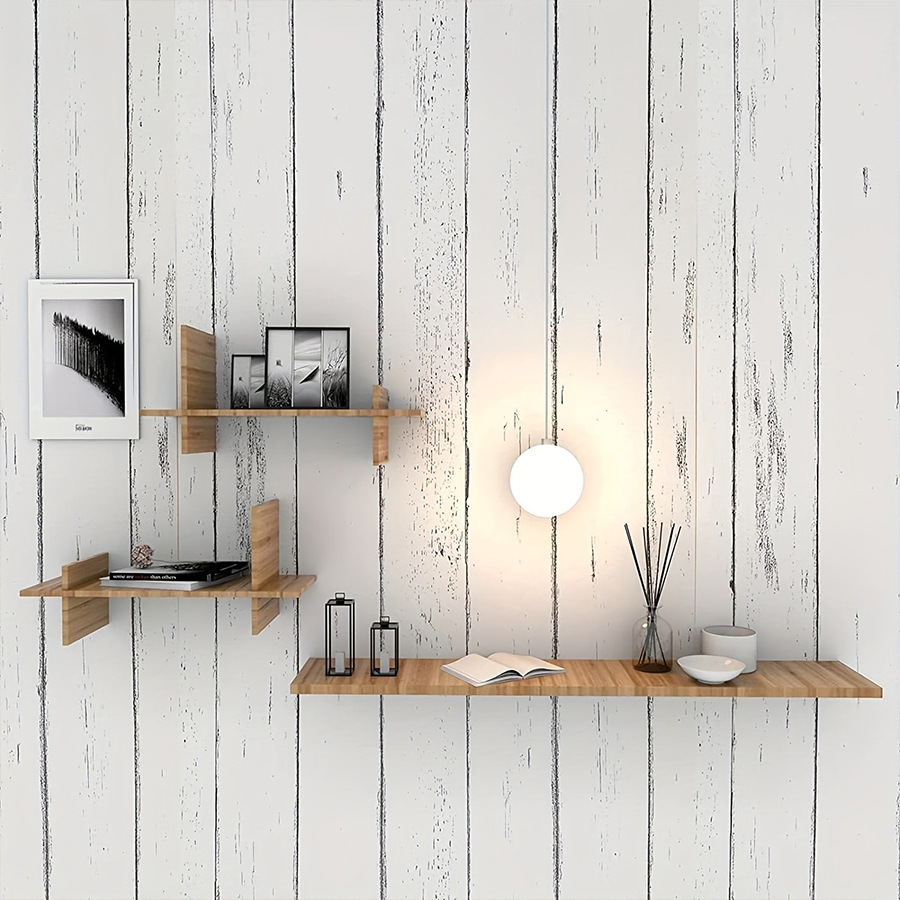 Retro Style White Wood Grain M - Pvc Panel Background recension och pris