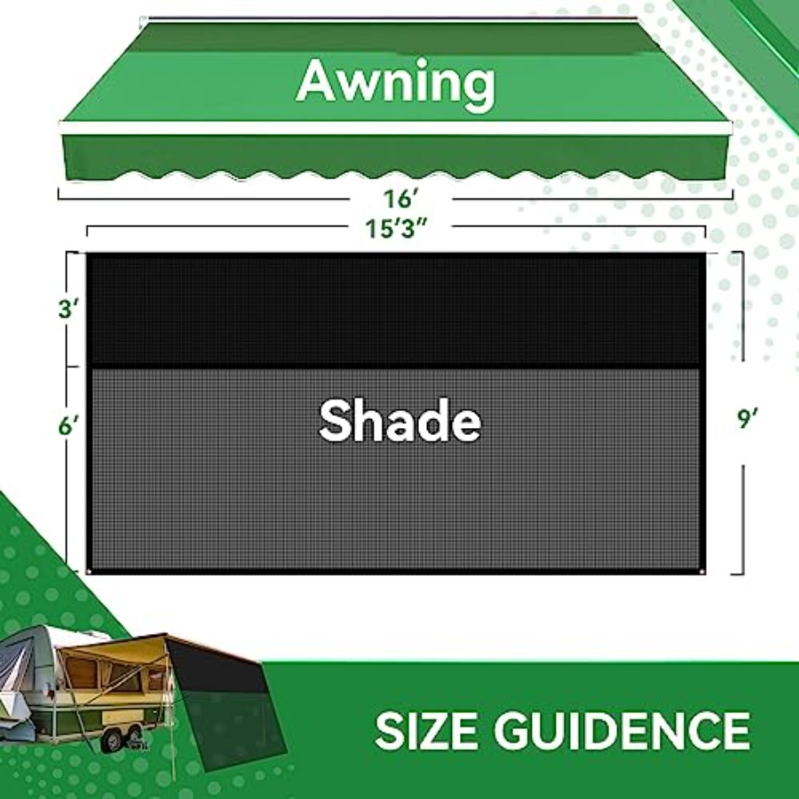 RV Awning Shade Screen 9' x 15 - Screen Top Mesh recension och pris