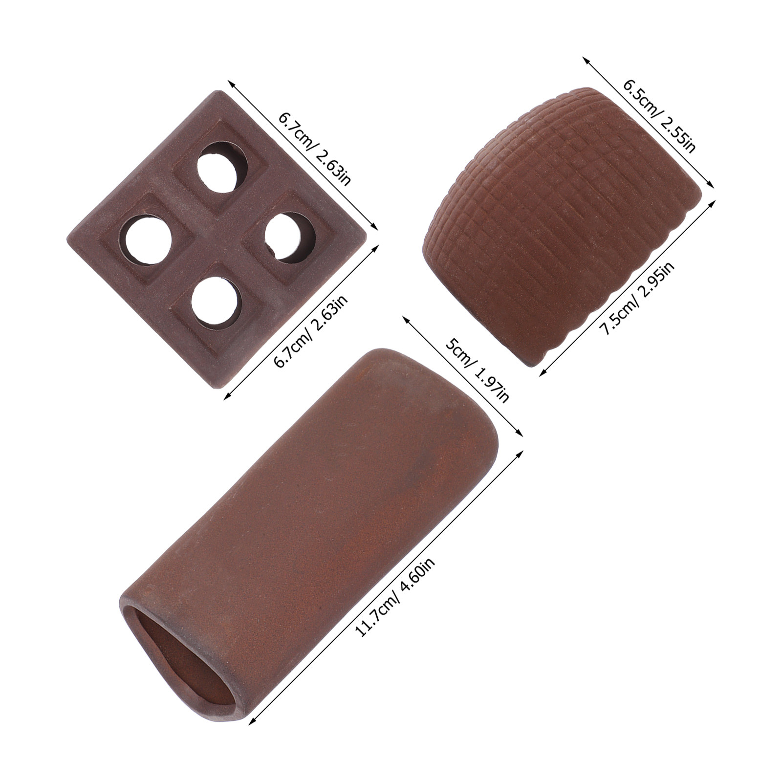 3Pcs Aquarium Decorative Rocke - Hide Cave Ceramic recension och pris