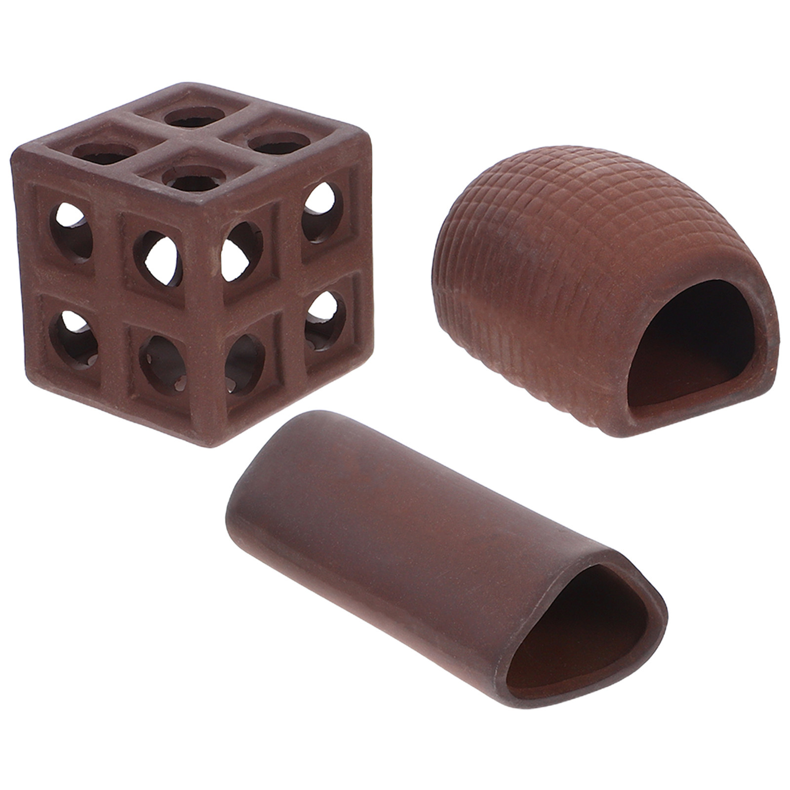 3Pcs Aquarium Decorative Rocke - Hide Cave Ceramic recension och pris
